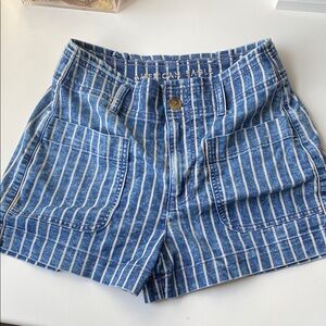 American Eagle Outfitters Blue Striped Women's Shorts